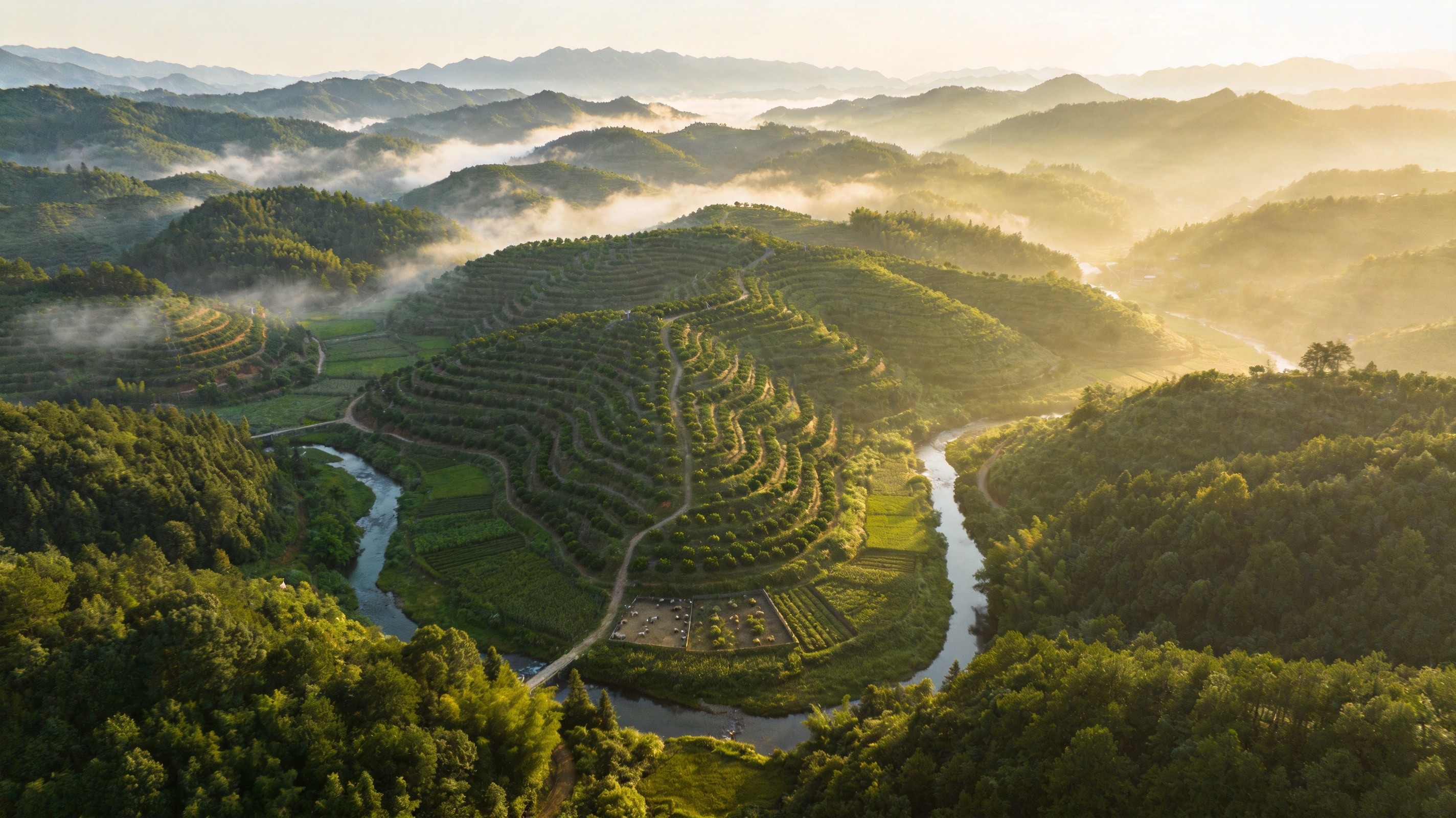 赣南深山生态种养园全景